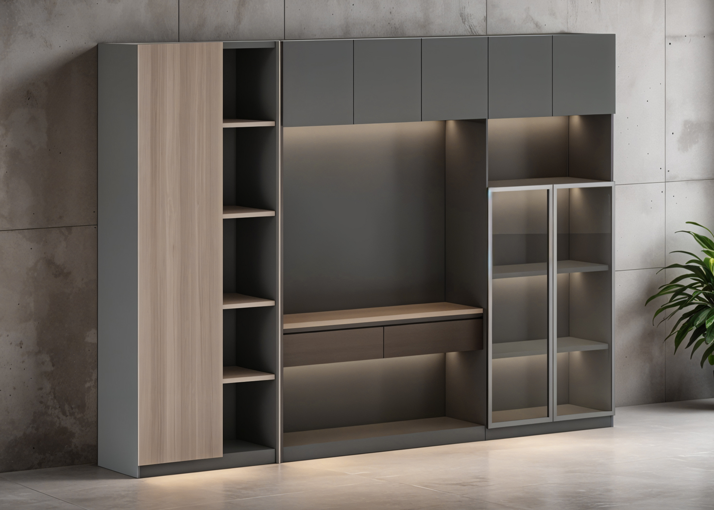 FILING CABINET- PARI WALNUT/ADVANCED GREY (57BHS001 24)