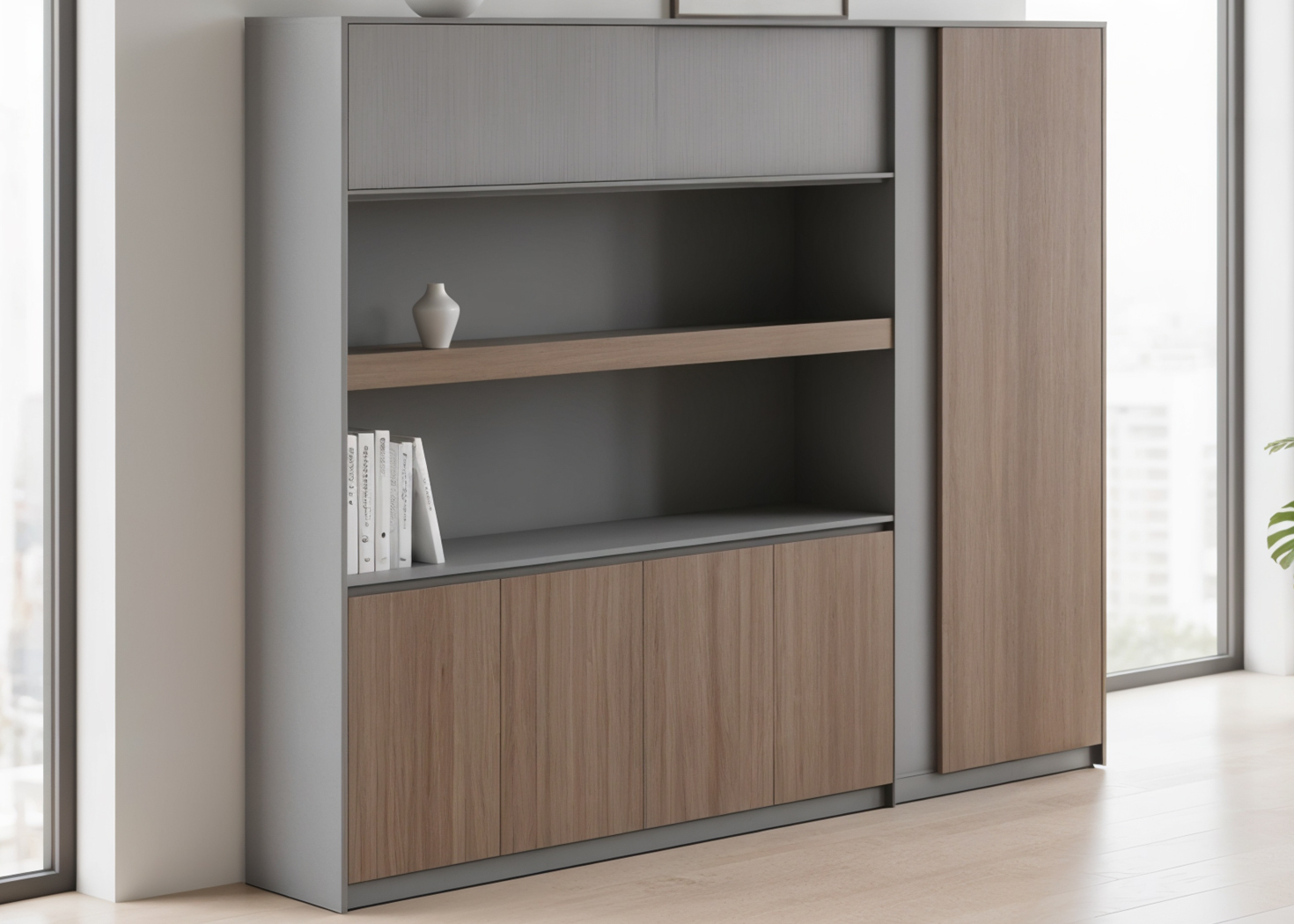 FILING CABINET- PARI WALNUT/ADVANCED GREY (58BPL401 24)