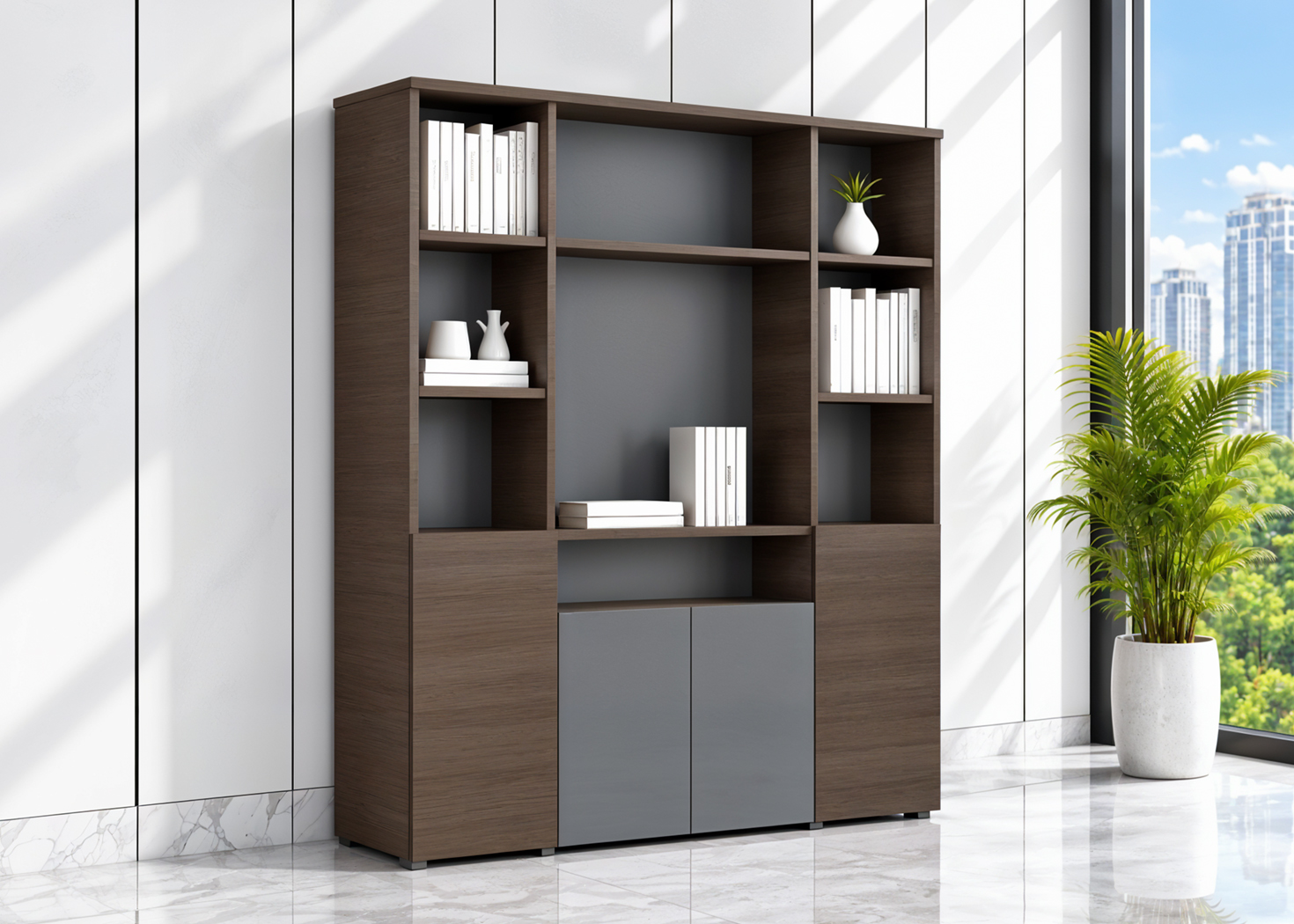 FILING CABINET - PARI WALNUT/ADVANCED GREY (98BDB001 16)