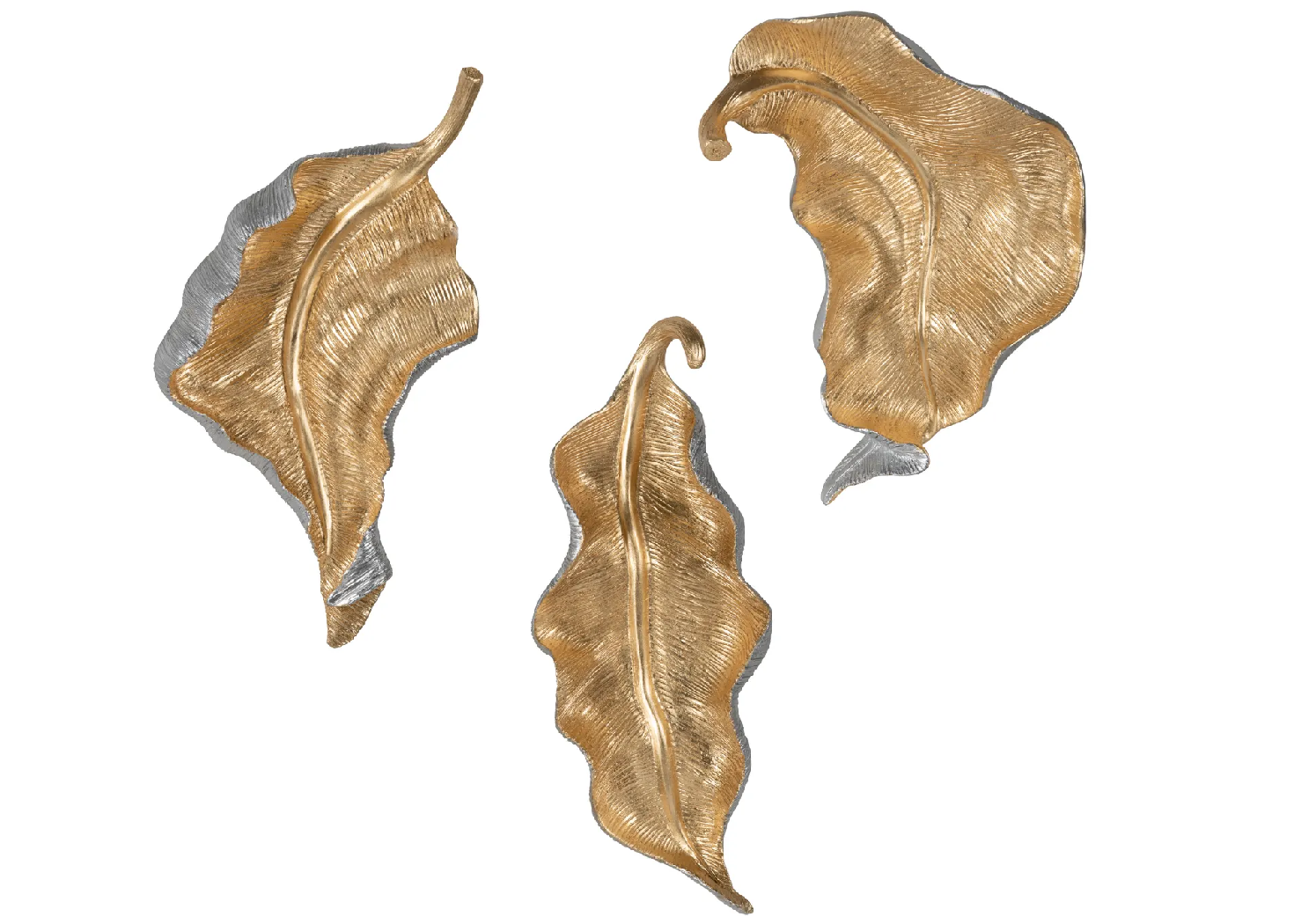 GOLD & SILVER LEAF WALL DECOR S/3 (CNTWA1512GOLD)