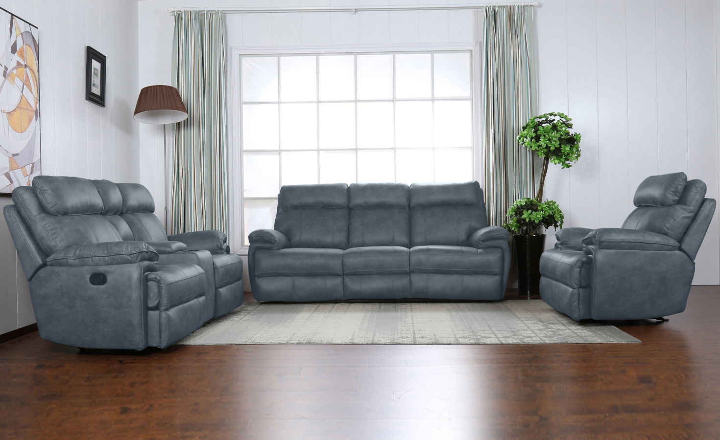 IBIZA 6 SEATER RECLINER SOFA- NAVY