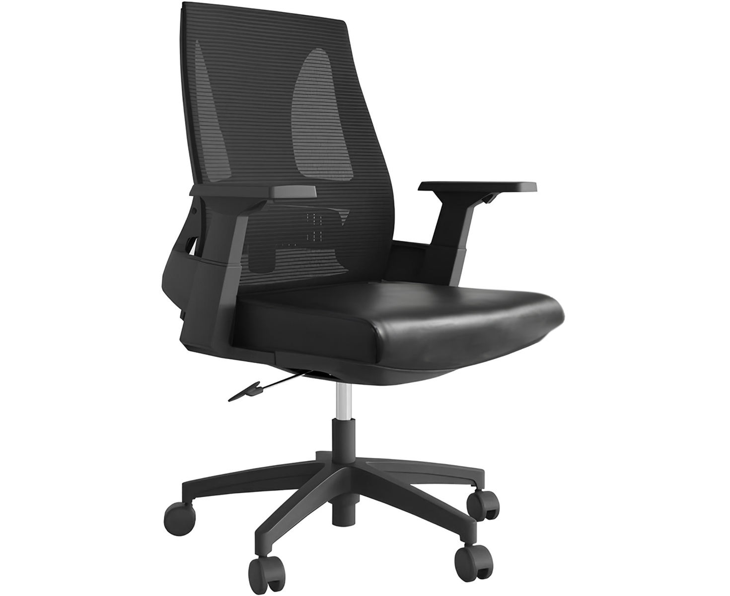 LAMA LOW BACK OFFICE CHAIR -BLACK (PU SEAT)