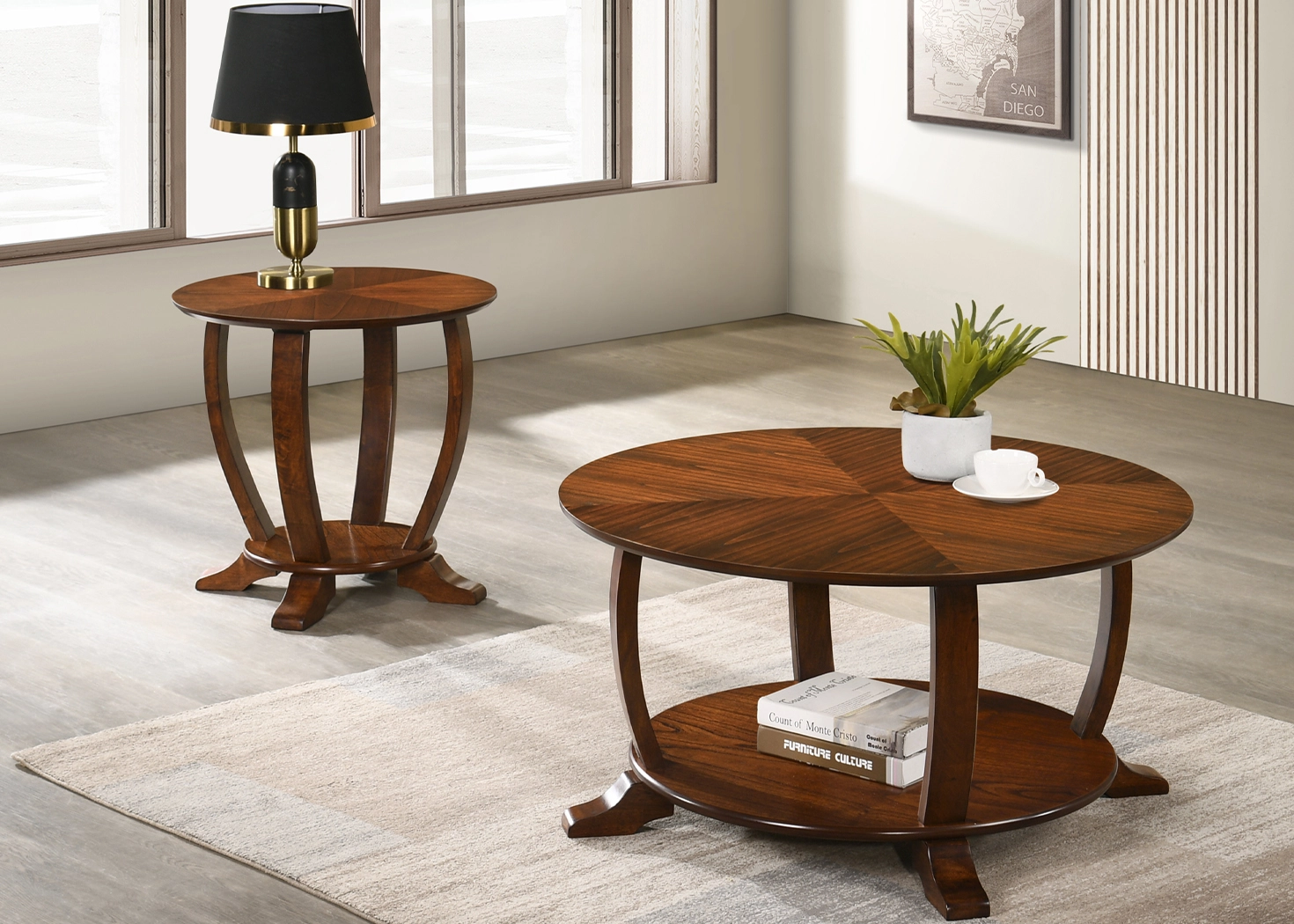 LATIN 2 PIECE COFFEE TABLE SET (COFFEE TABLE + END TABLE)