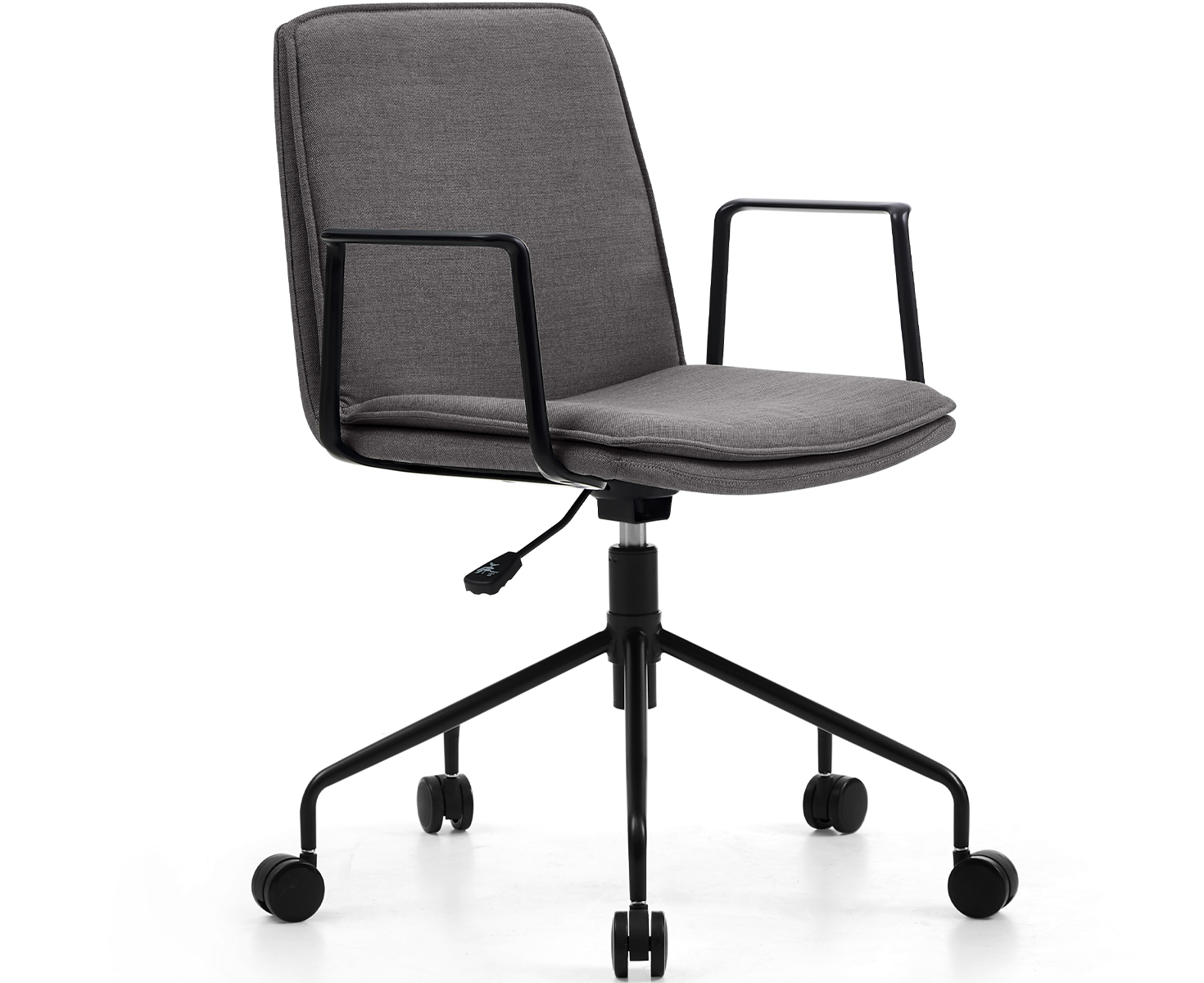 LUNA FABRIC LOW BACK CHAIR-DARK GREY