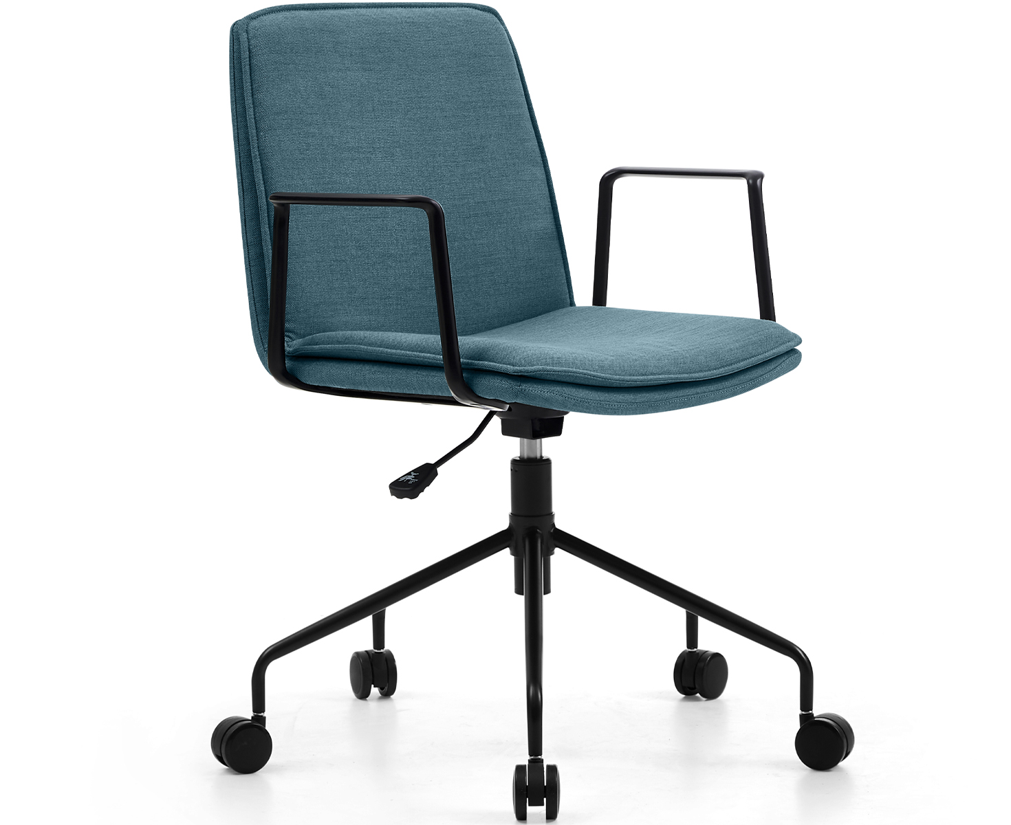 LUNA FABRIC LOW BACK CHAIR-TURQUOISE