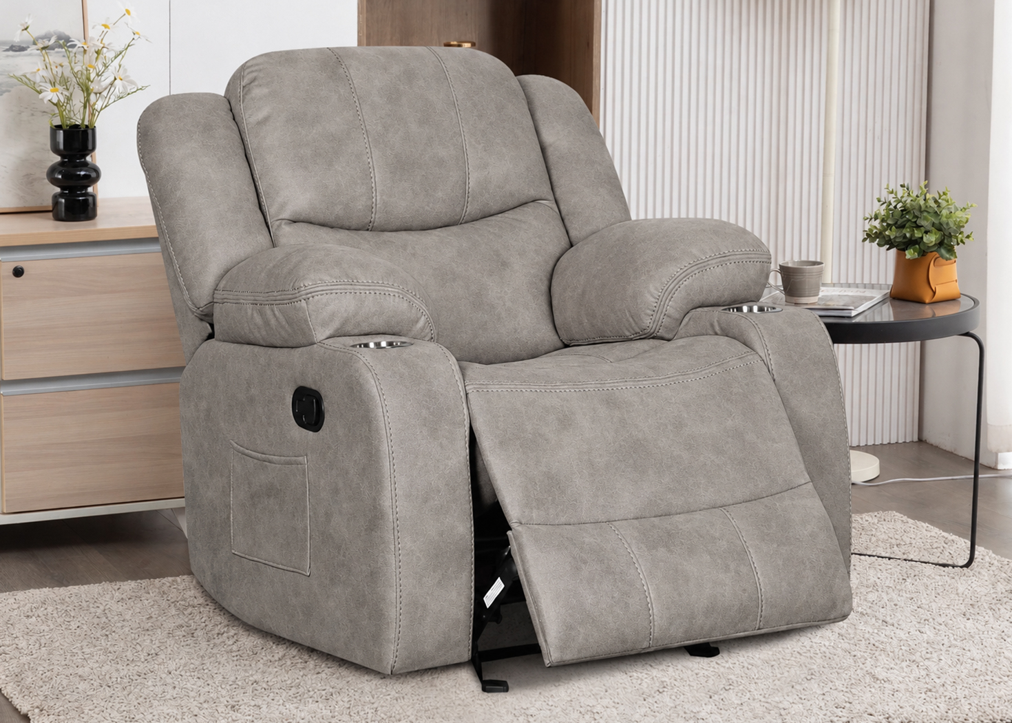 MALTA SINGLE RECLINER- GREY (DT3125B-711)