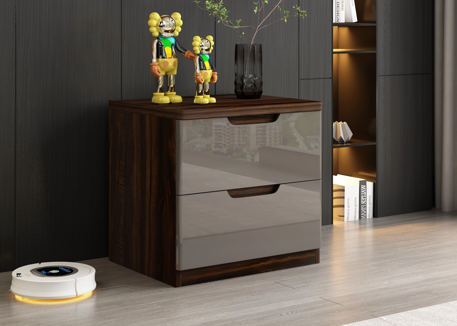 ORIANA/MIVIDA SIDE TABLE- BROWN/KHAKI (BS-1111C)