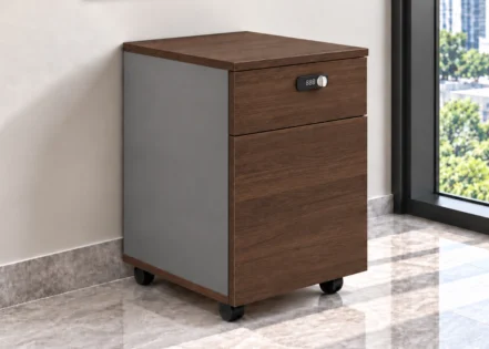 MOBILE PEDESTAL- PARI WALNUT/ADVANCED GREY (98DBS002)
