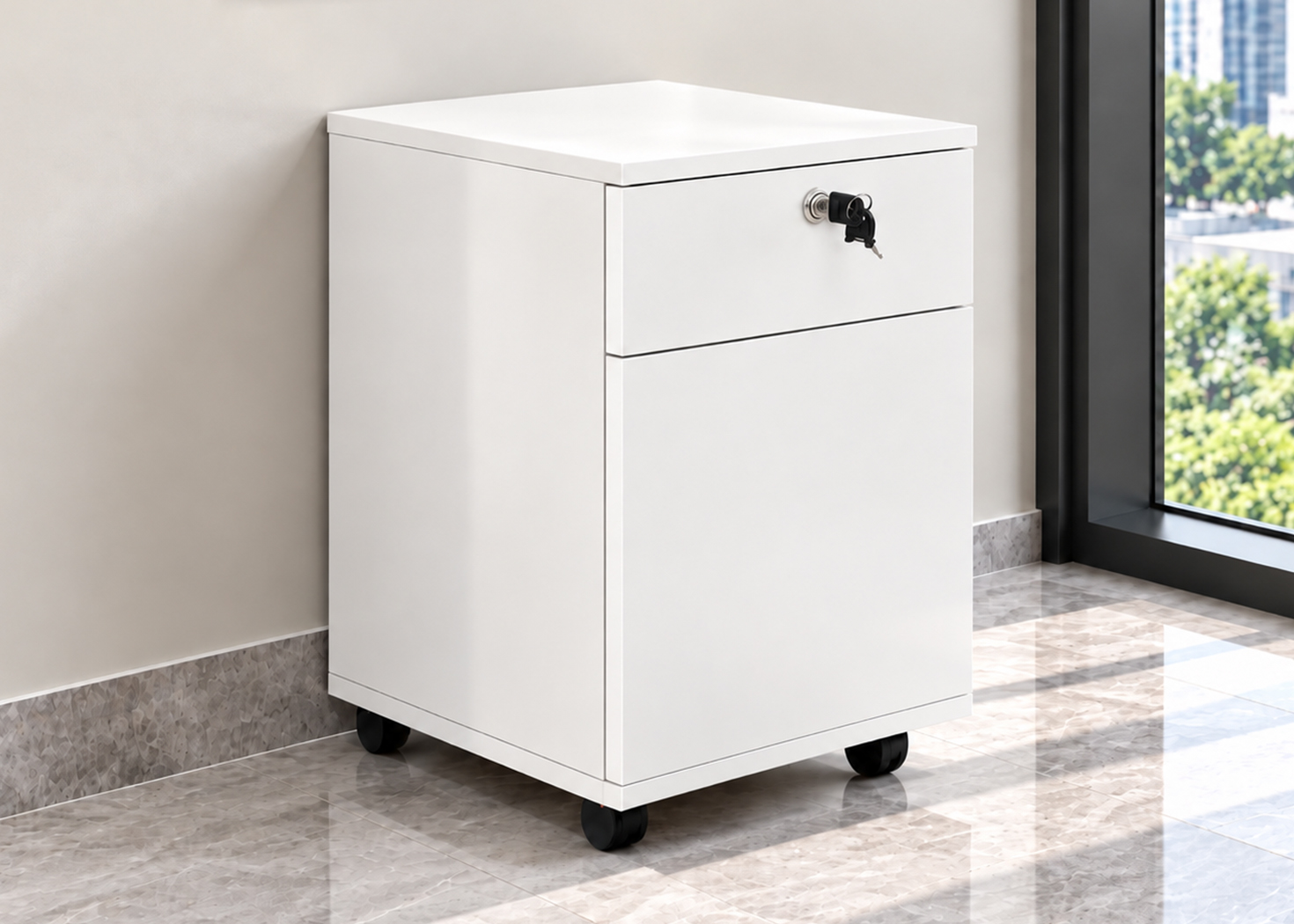 MOBILE PEDESTAL- WHITE (DG-9134)