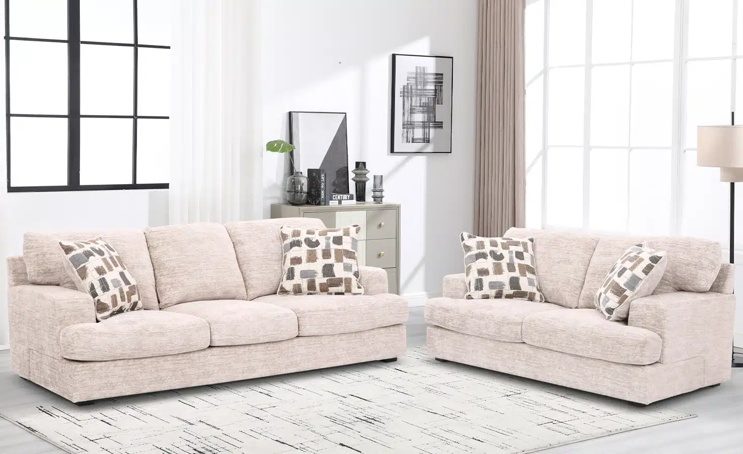 MONACO 5 SEATER FABRIC SOFA