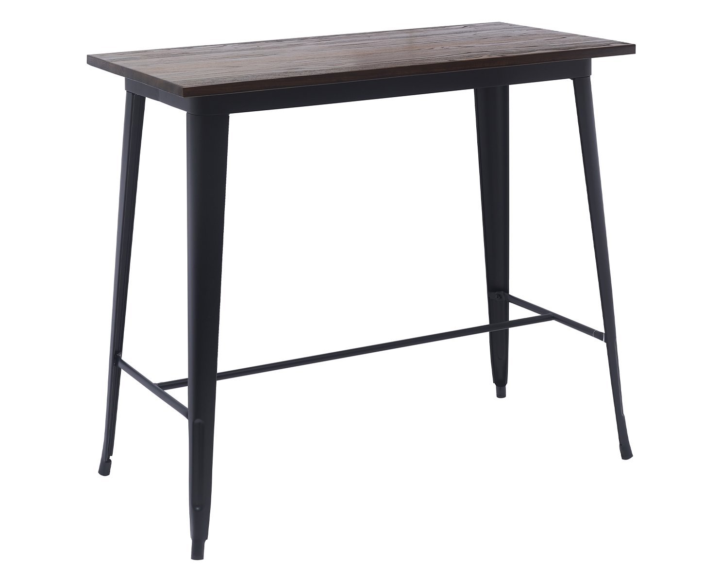 Metal Bistro Table (DG M60120105) Elm Wood Top- Matt Black