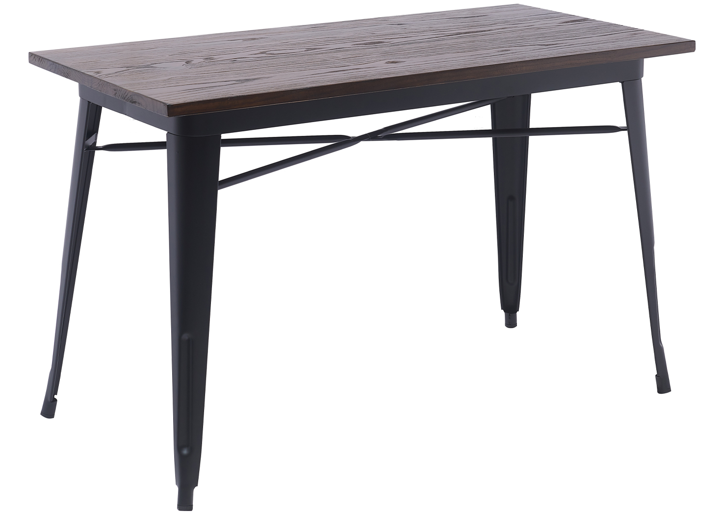 Metal Bistro Table (DG M6012075) Elm Wood Top- Matt Black