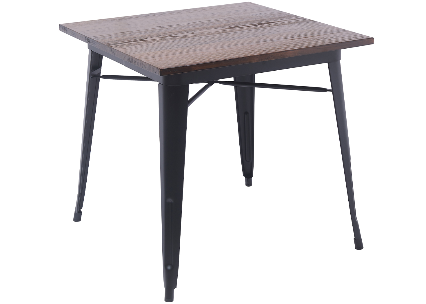 Metal Bistro Table (DG M808075) Elm Wood Top- Matt Black