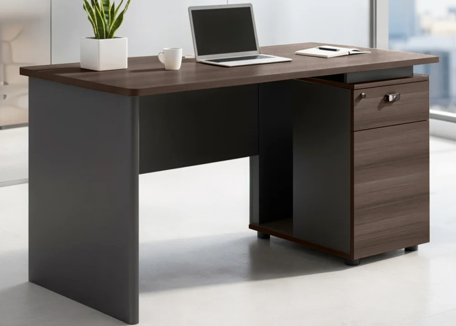 OFFICE DESK- PARI WALNUT/ADVANCED GREY (19FHS105 14)
