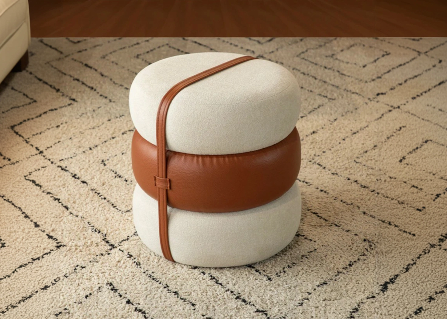 OTTOMAN (URH-PF-437)-BEIGE
