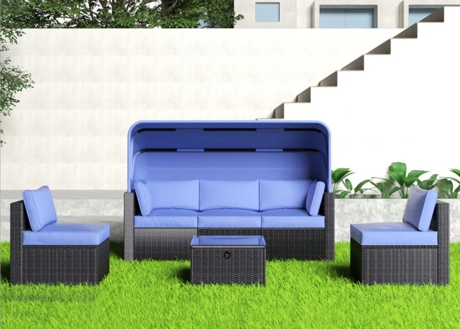 OUTDOOR DAYBED WITH RETRACTABLE CANOPY