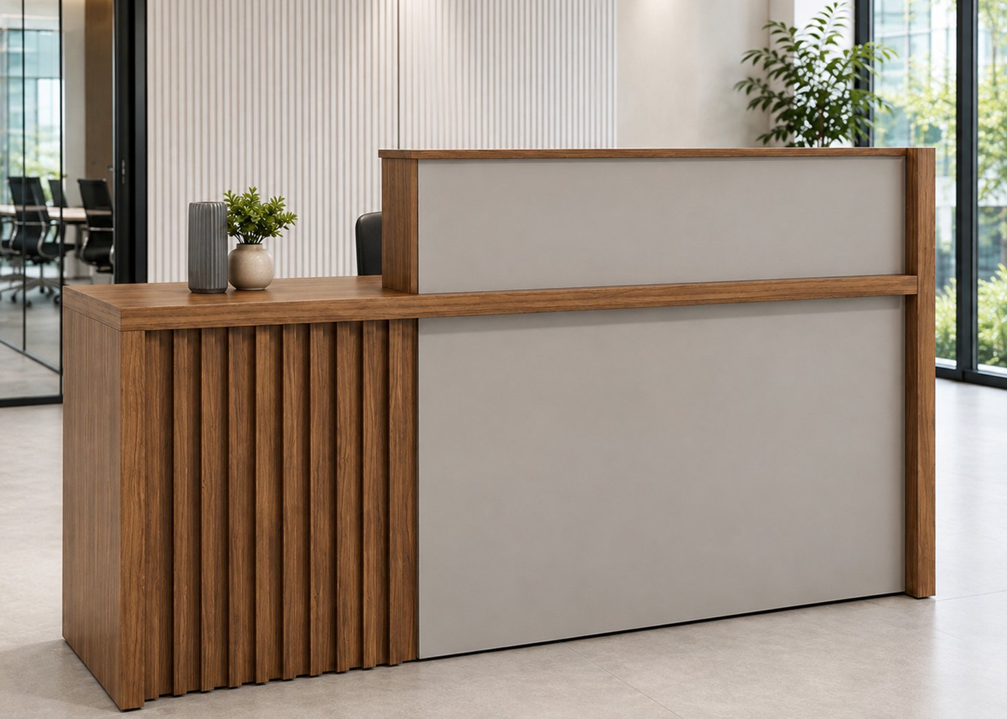 RECEPTION TABLE- GOLDEN SANDALWOOD/SEAGULL GREY (27RJS064 24)
