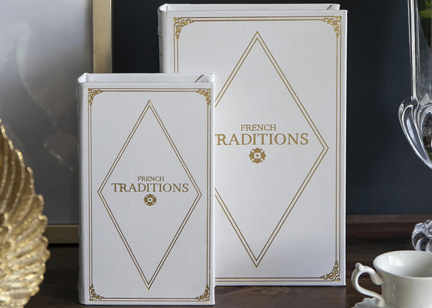 S/2 BOOK BOXES L:11X7X3" S:8X5X2" (41141)