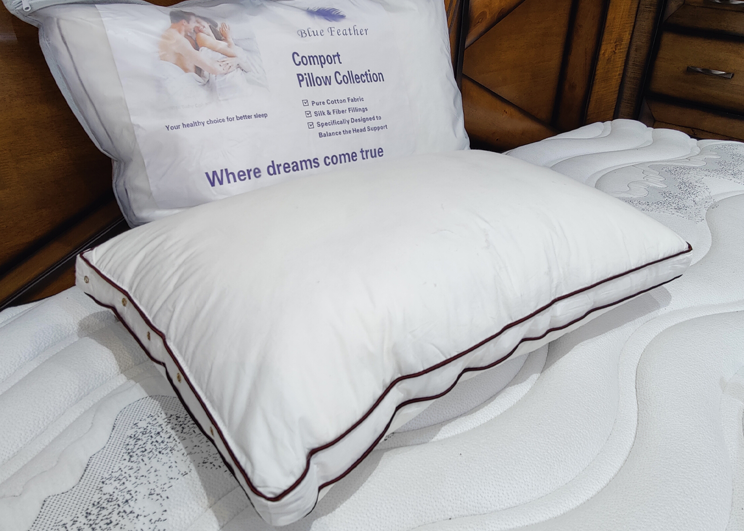 SILK FIBER BABY COIL PILLOW- 40CM X 70CM X 14CM (WP2305)