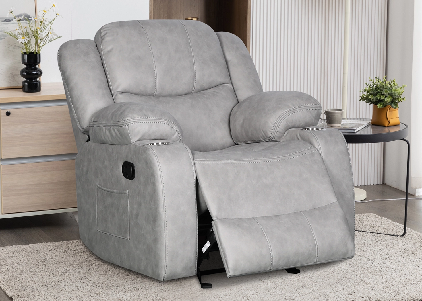 MALTA SINGLE RECLINER- GREY (DT3125B-711)