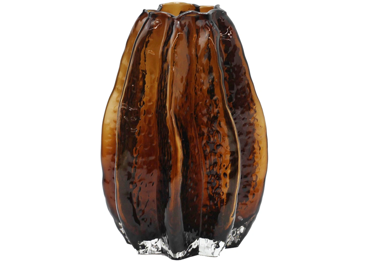 SMALL CARAMBOLA SHAPE GLASS VASE (98639)