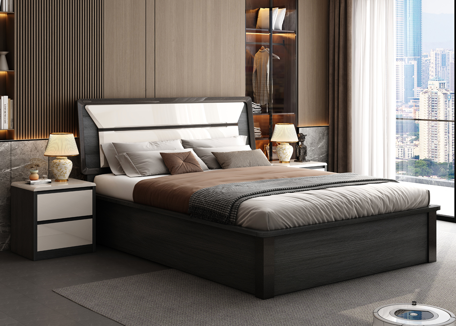 TAHITI QUEEN SIZE STORAGE BED (BS 6677B)
