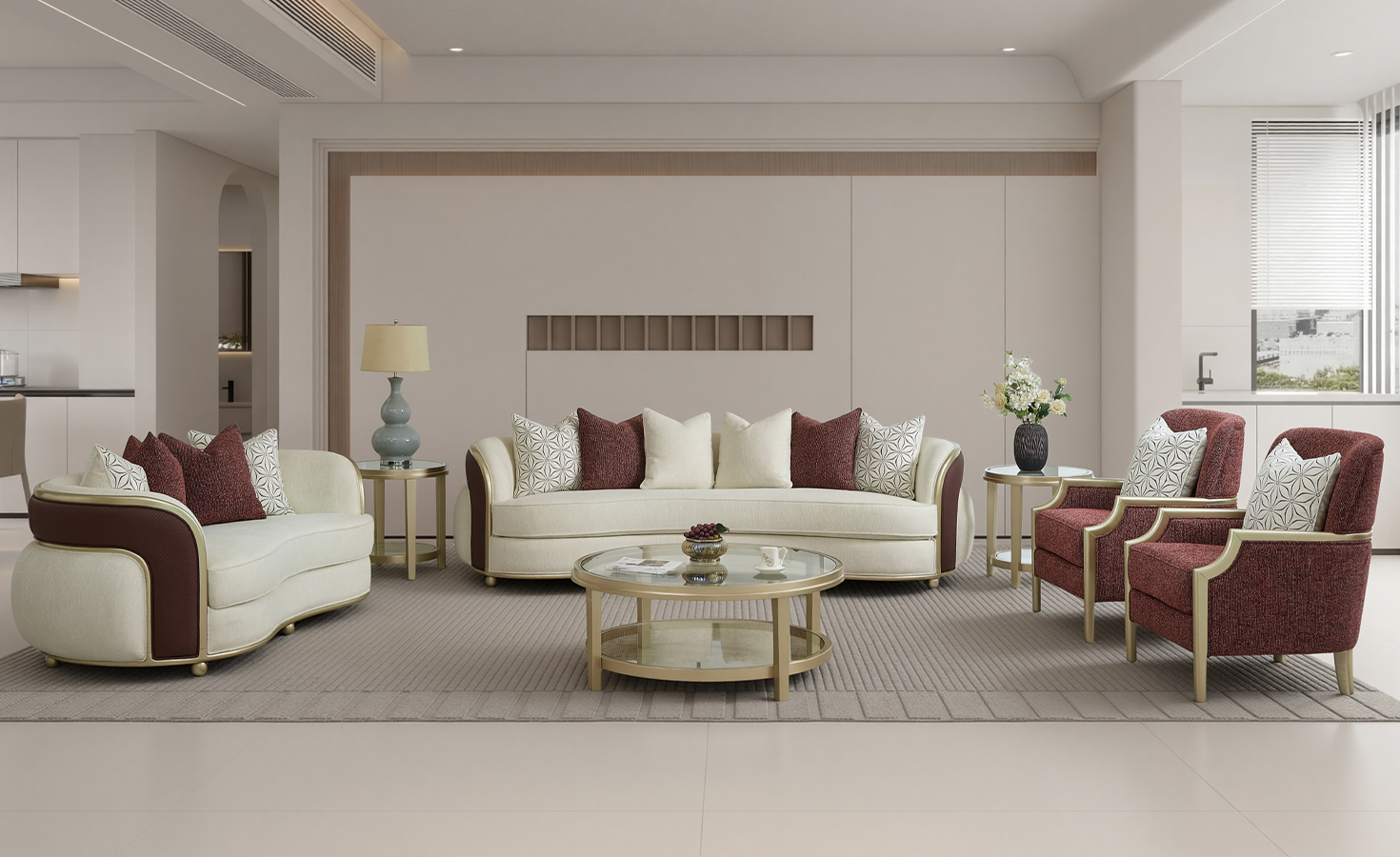 7 SEATER FABRIC SOFA (NC1028A)