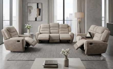 DALAT 6 SEATER RECLINER SOFA - BEIGE