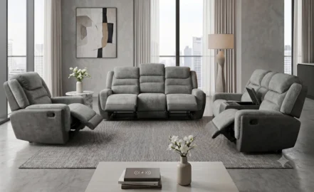 DALAT 6 SEATER RECLINER SOFA - GREY
