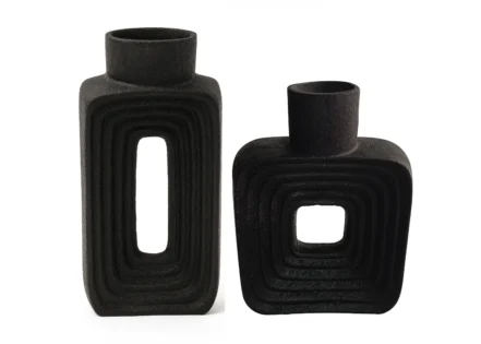 2 PC SET ALUMINIUM RAW CRACKLE VASE (STH-160/STH-161)
