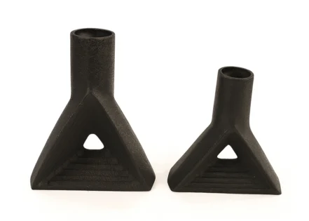 2 PC SET ALUMINIUM RAW CRACKLE VASE (STH-166-L/STH-166-S)