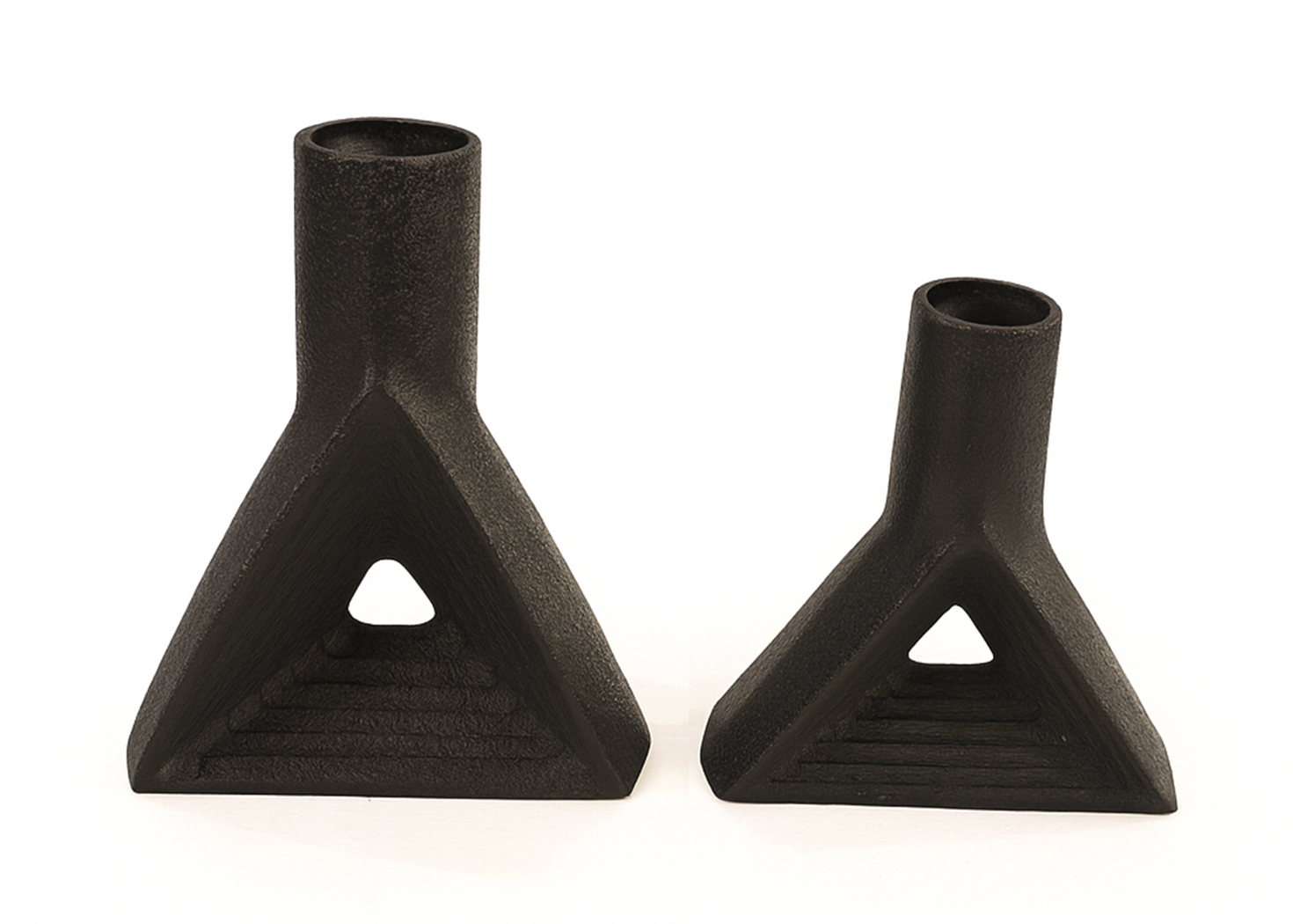 2 PC SET ALUMINIUM RAW CRACKLE VASE (STH-166-L/STH-166-S)