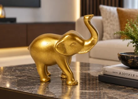 ALUMINIUM RAW BRASS GOLD ELEPHANT (STH-01)