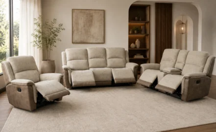 DANANG 6 SEATER RECLINER SOFA - SAND