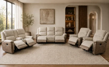 DANANG 7 SEATER RECLINER SOFA - SAND