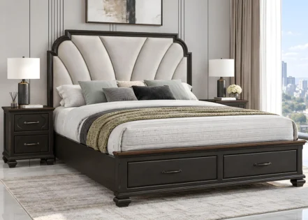 KING SIZE STORAGE BED + 2 NIGHT STANDS (B6561)