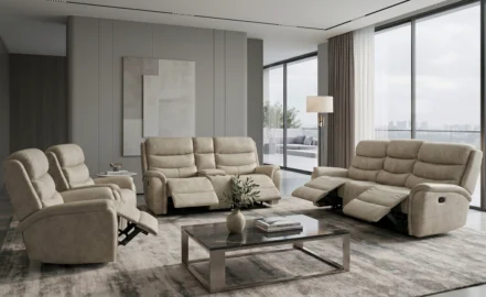 SADEC 7 SEATER RECLINER SOFA - BEIGE