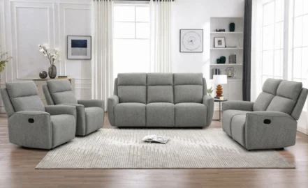 APOLO 7 SEATER RECLINER SOFA - LIGHT GREY