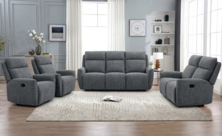 APOLO 7 SEATER RECLINER SOFA - DARK BLUE