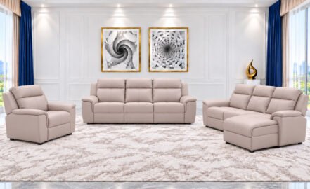 AUSTIN 7 SEATER RECLINER SOFA - BEIGE