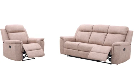 AUSTIN 7 SEATER RECLINER SOFA - LT GREY