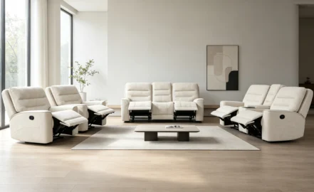 BABYLON 7 SEATER RECLINER SOFA - CREAM