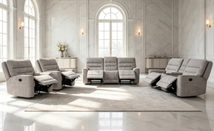 BABYLON 7 SEATER RECLINER SOFA - TAUPE