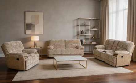 CANTON 6 SEATER RECLINER SOFA-MOCHA
