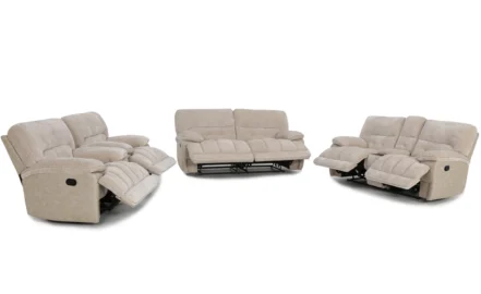 CANTON 7 SEATER RECLINER SOFA-BEIGE
