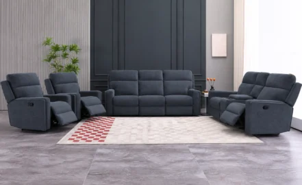 CINATTI 7 SEATER RECLINER SOFA-BLUE