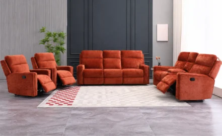 CINATTI 7 SEATER RECLINER SOFA- SUMMER ORANGE