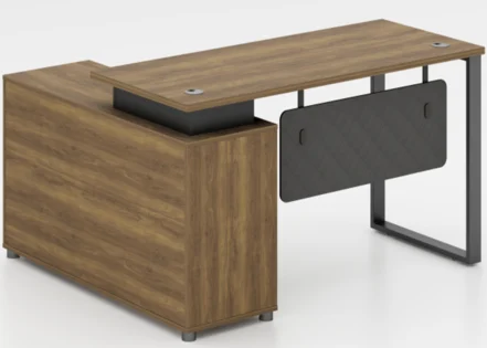 1.6M EXECUTIVE OFFICE DESK - BROWN OAK/DARK GREY (DG-9115-16)