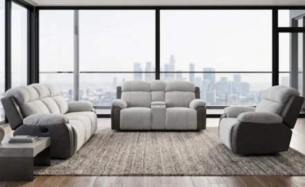 HANOI 6 SEATER RECLINER SOFA – SILVER