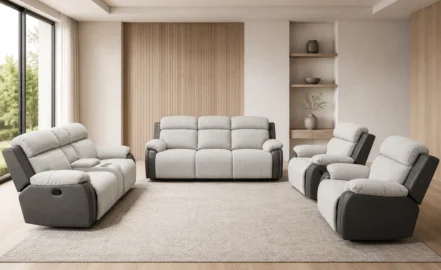 HANOI 7 SEATER RECLINER SOFA – SILVER